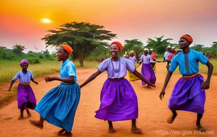 기니비사우에서 경험할 수 있는 농촌 생활 - **Shared Flavors: A Family Meal in Rural Guinea-Bissau**
    An intimate indoor scene capturing a mu...
