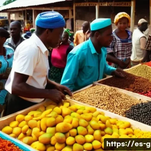 Home 24 기니비사우의 수도 비사우에서 할 일 - **Prompt:** A bustling, vibrant scene inside the Bandim Market in Bissau, Guinea-Bissau. The image s...