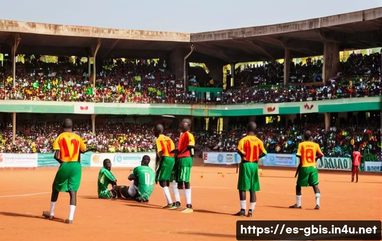 기니비사우에서 가장 인기 있는 스포츠 이벤트 - **Prompt 1: Electrifying Football Match in Guinea-Bissau**
"A wide-angle, dynamic shot capturing...